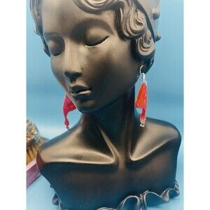 Neon Multicolor Long Butterfly Wing Earrings Hypoallergenic Perfect For Summer!